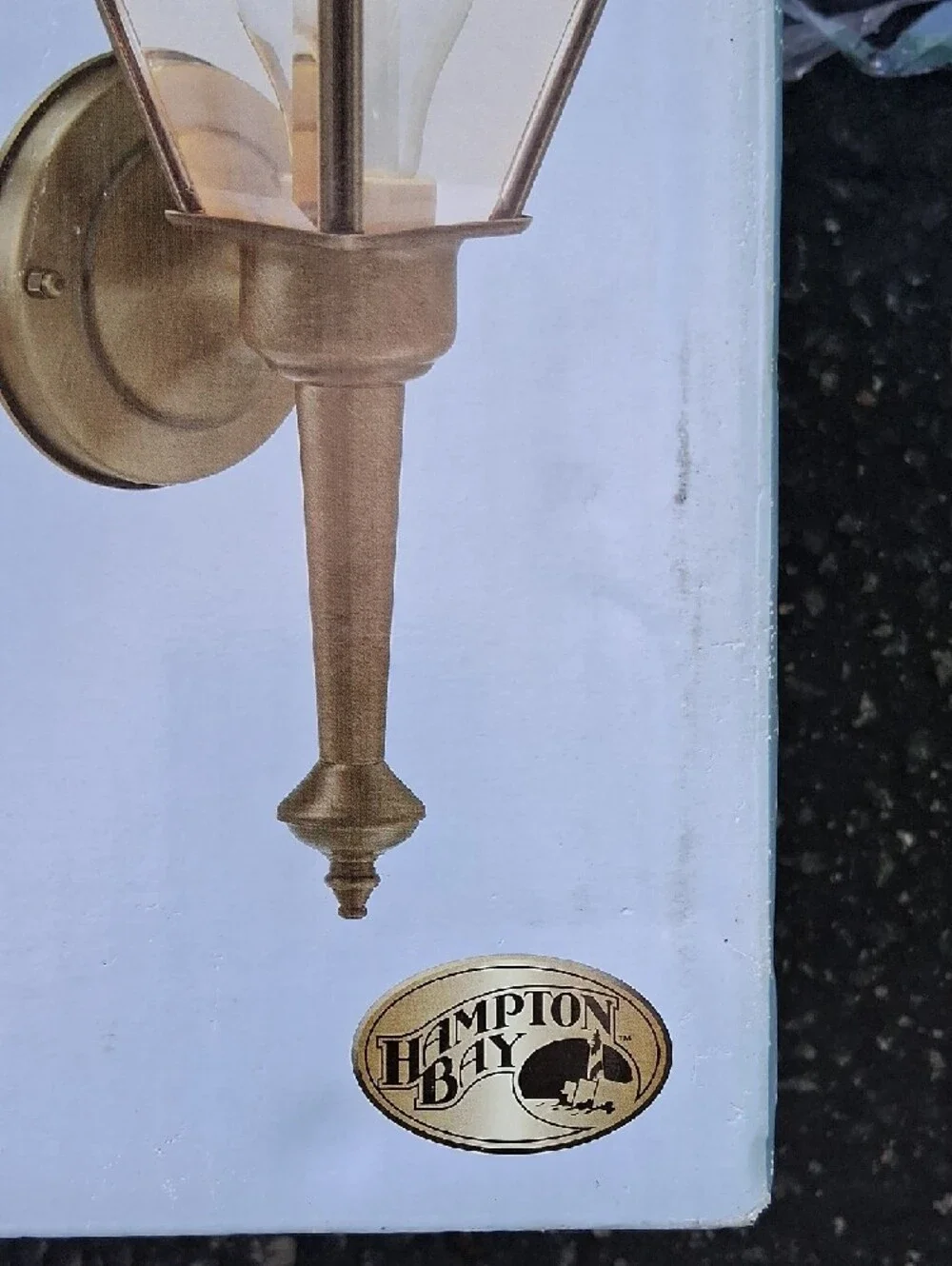 Hampton Bay Antique Brass Exterior Wall Lantern